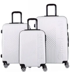 TRAVEL WORLD Ensemble De 3 Valises 55/65/75 Cm Ivoire