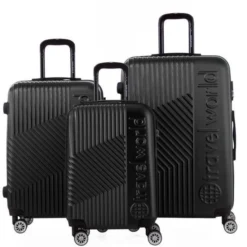 TRAVEL WORLD Ensemble De 3 Valises 55/65/75 Cm Noir