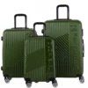 TRAVEL WORLD Ensemble De 3 Valises 55/65/75 Cm Vert Kaki