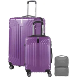 TRAVEL WORLD Ensemble De De Valises 55/75cm Avec 2 Trousses De Toilettes - Couleur Violet