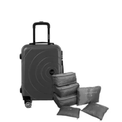 TRAVEL WORLD Valise 50 Cm + Set De 6 Organisateurs Couleur Gris Foncé