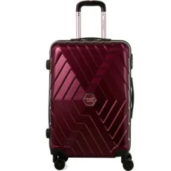 TRAVEL WORLD Valise Trolley - ABS - 4 Roues - XL - 70 Cm - Rouge