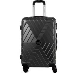 TRAVEL WORLD Valise Trolley - ABS - 4 Roues - XXL - 85 Cm - Gris
