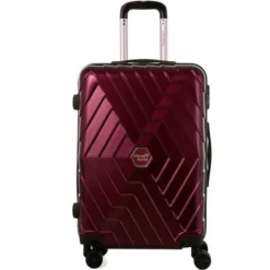 TRAVEL WORLD Valise Trolley - ABS - 4 Roues - XXL - 85 Cm - Rouge