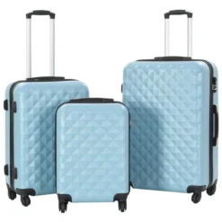 Valise Rigide 3 Pcs Bleu ABS 2