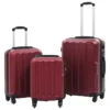 Valise Rigide 3 Pcs Rouge Bordeaux ABS