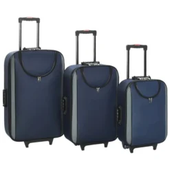 Valises Souples 3 Pcs Bleu Marine Tissu Oxford