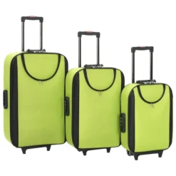 Valises Souples 3 Pcs Vert Tissu Oxford